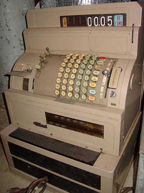 Electo-mechanical cash register