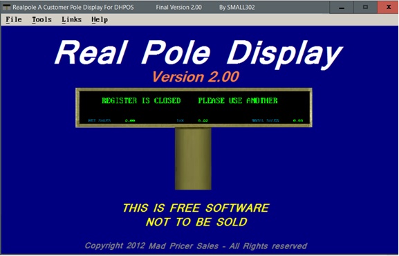 Monitor used as pole display